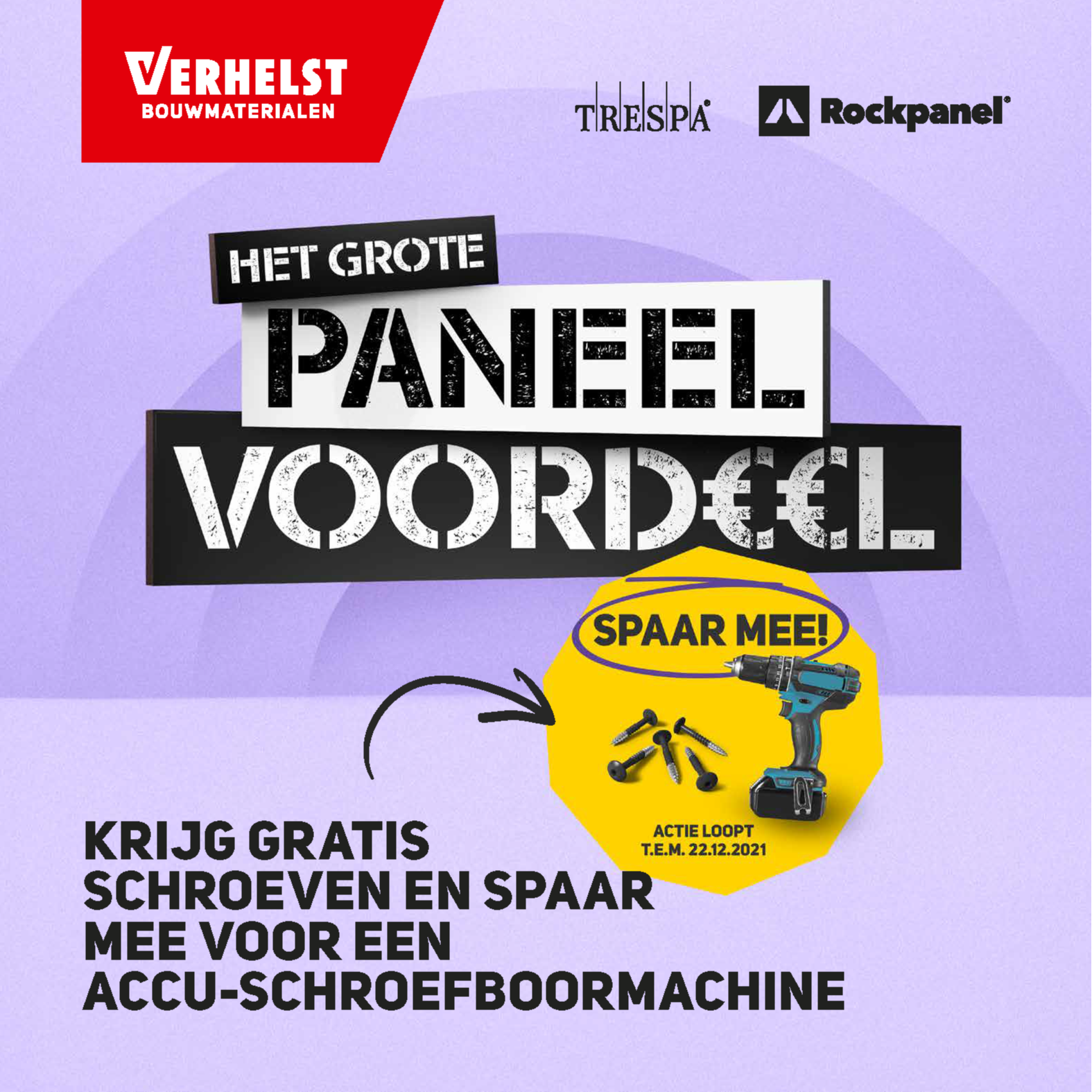 verhelst gevel gratis schroeven en accu schroefboormachine