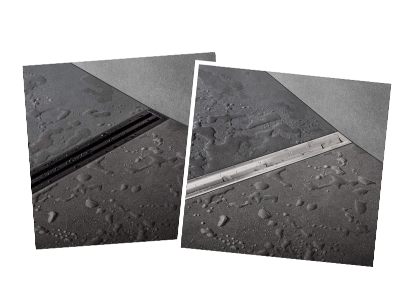 Het W-vormige WAVE-afwateringsprofiel voert het water op een elegante manier naar de afvoer. Het amper 26 mm brede COVE-profiel oogt niet enkel discreet, het is ook rolstoel-proof. 